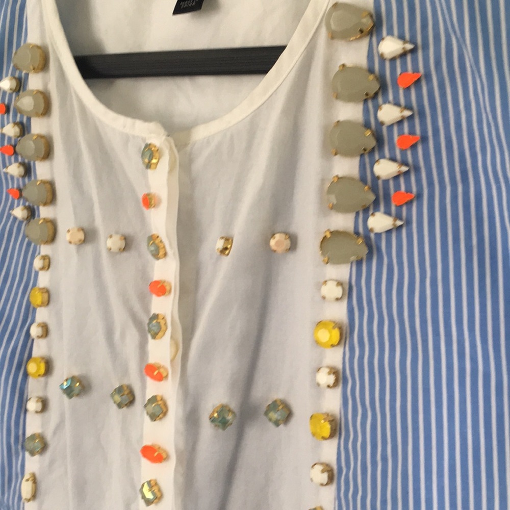 J. Crew Crystal Embellished Tuxedo Shell - Picture 4 of 7
